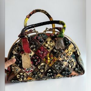 Vintage Patchwork Leather Bag Gift for Boho Fashion Lover